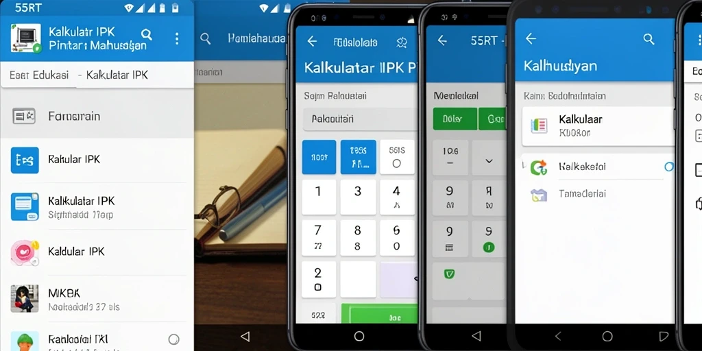 Screenshot antarmuka 55RT menampilkan kalkulator IPK yang ramah pengguna.