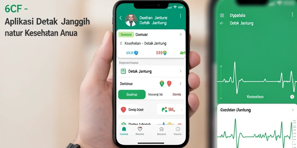 Tampilan antarmuka pengguna 6CF untuk pemantauan detak jantung yang intuitif.