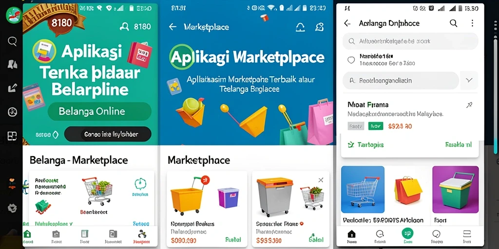 Tampilan antarmuka pengguna aplikasi Marketplace 8180 yang intuitif.