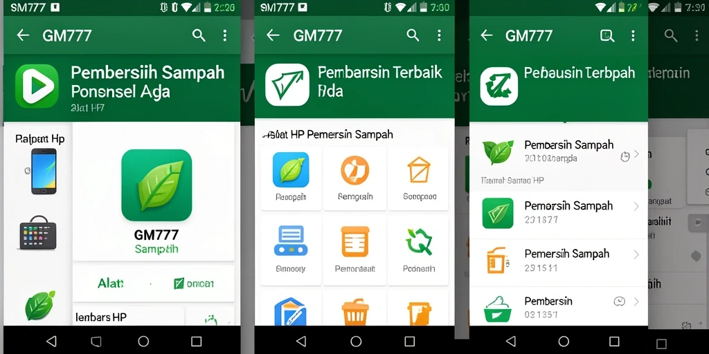 Tampilan antarmuka aplikasi GM777 yang sederhana dan efisien.