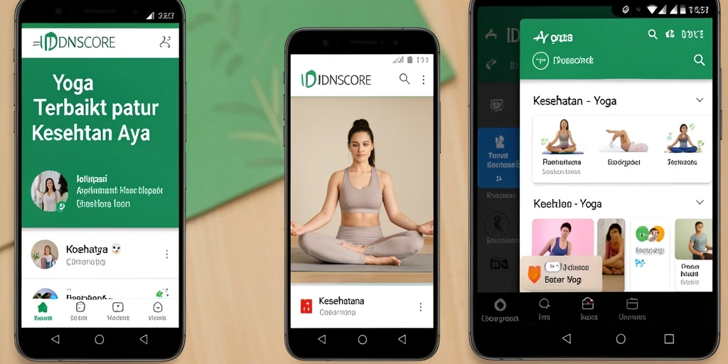 Antarmuka aplikasi IDNSCORE yang sederhana dan intuitif untuk latihan Yoga.