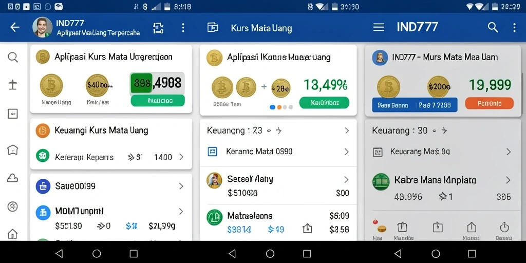Tampilan antarmuka aplikasi Kurs Mata Uang IND777 yang user-friendly.