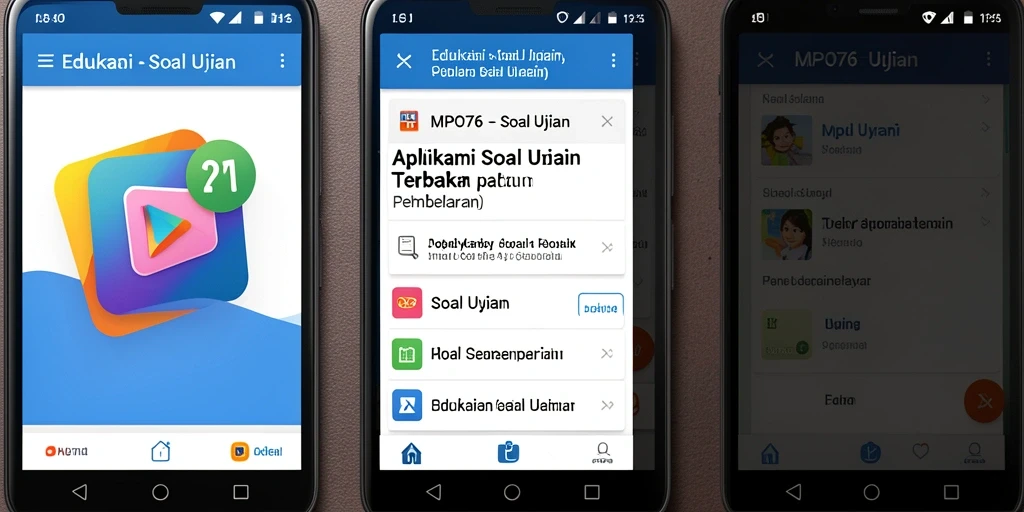 Tampilan antarmuka aplikasi MPO76 untuk Soal Ujian.