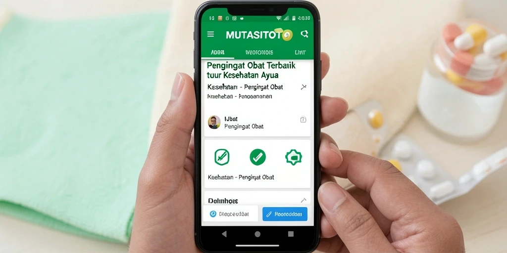 Tampilan antarmuka Pengingat Obat MUTASITOTO yang intuitif dan mudah digunakan.
