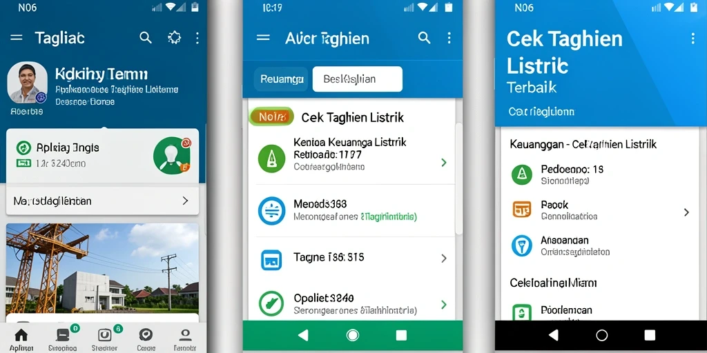 Antarmuka N06 untuk cek tagihan listrik yang intuitif.