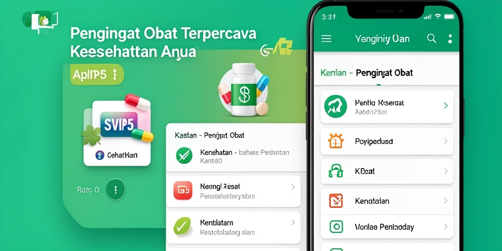 Tampilan antarmuka utama dari aplikasi Pengingat Obat SVIP5 yang sederhana.
