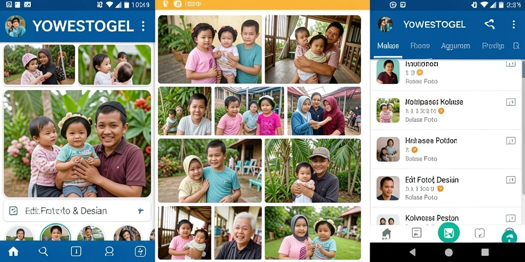Antarmuka YOWESTOGEL saat membuat kolase foto yang kreatif.